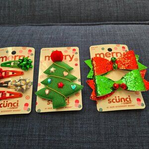 Scunci Christmas Barretts and Clips - Brand New